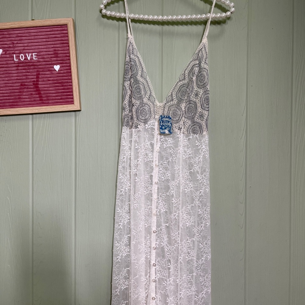 Free People Next to You lace button down dress - Picture 5 of 8